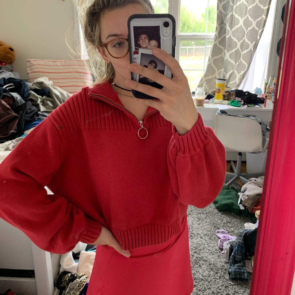 cropped quarter zip